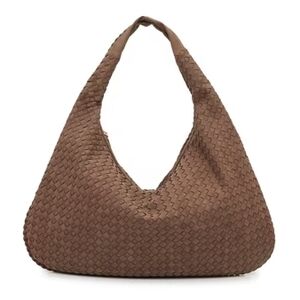 Crown Vintage Tan Woven Hobo Bag